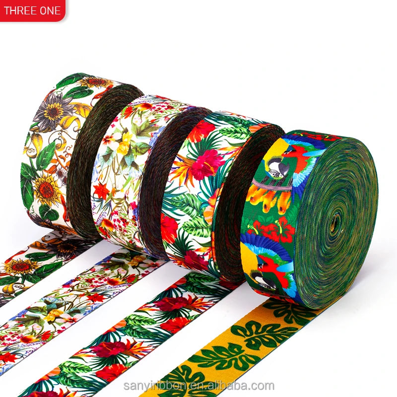 Factory Custom Jacquard Webbing Custom logo Polyester Webbing Bag Shoulder Belt Custom Clothing Accessories Webbing