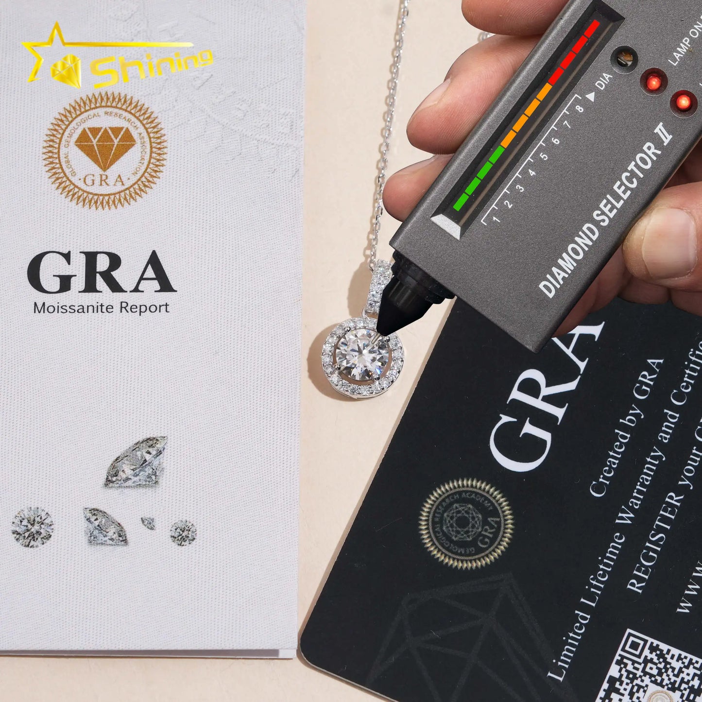 USA Warehouse Large Stock GRA Certificate 925 Sterling Silver 1CT Brilliant Cut VVS Moissanite Diamond Women Necklace