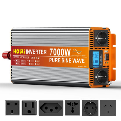 HOULI Inverter 12V 220V 7000W Peak Power Pure Sine Wave Power Inverter for RV Truck