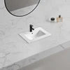 Modern 500mm Integrated White Ceramic Rectangular Top Vanity Bathroom Sink Joystick Handle Single-Hole Stone Thin Edge Basin