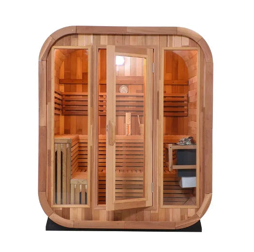 New Arrival Modern Design Wooden  Outdoor Cube Sauna Cabin Red Cedar Wood Steam Sauna Room