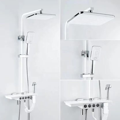 Square Bathroom Shower System Senducs Black Gold Bathtub Mixer Faucet Hot Cold Bathroom Tap Thermostatic Shower Set