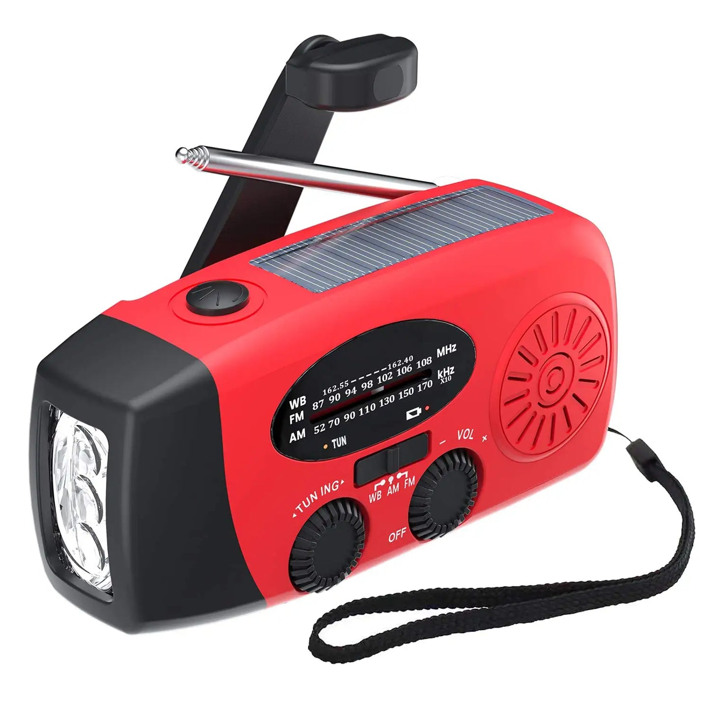 2000mAh / 5000mAh Portable Survival Crank Radio with 4 Modes Flashlight and Earphone Jack NOAA/FM/AM Solar Radios SOS Features