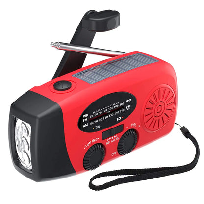 2000mAh / 5000mAh Portable Survival Crank Radio with 4 Modes Flashlight and Earphone Jack NOAA/FM/AM Solar Radios SOS Features