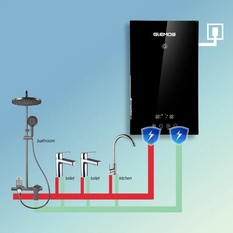 New Arrival 7KW Tankless Electric Hot Water Heater for Shower Kitchen Bathroom Whole House Chauffe Eau Electrique