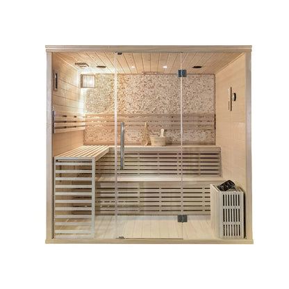 6 Person Portable Cedar Infrared Sauna Cabin Finnish Barrel Steam With Ozone Sauna Function