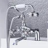 European Style Deck Mount Bathtub Faucet Antique Shower Mixer Tap with Shower Head