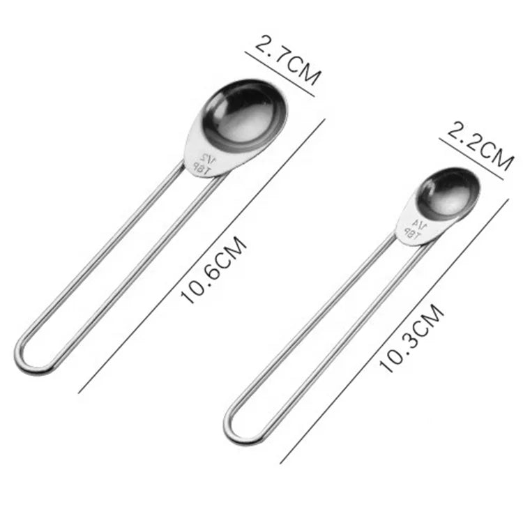4-Piece Stainless Steel Kitchen Tool Set with Ring Accessories Measuring Cups and Spoons for Baking Boxed Packaging
