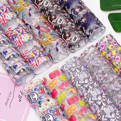 30CM*120CM Cartoon Character PVC TPU Vinyl Leather Garment Accessories Material Transparent Iridescent Mermaid Cake 1mm Sofa Bag