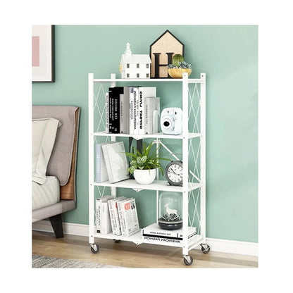Folding Shelf 5 Layer Metal Storage Rack for Kitchen Bathroom