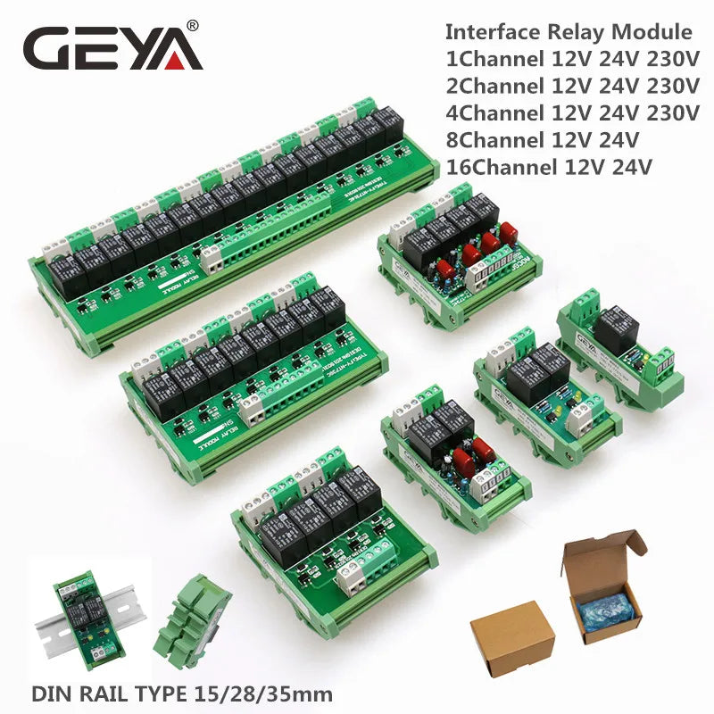 1PCS GEYA 6.2mm Slim Relay Module 41F Integrated PCB Mount Power Relay 12VACDC 24VACDC 48VACDC 110VAC 230VAC