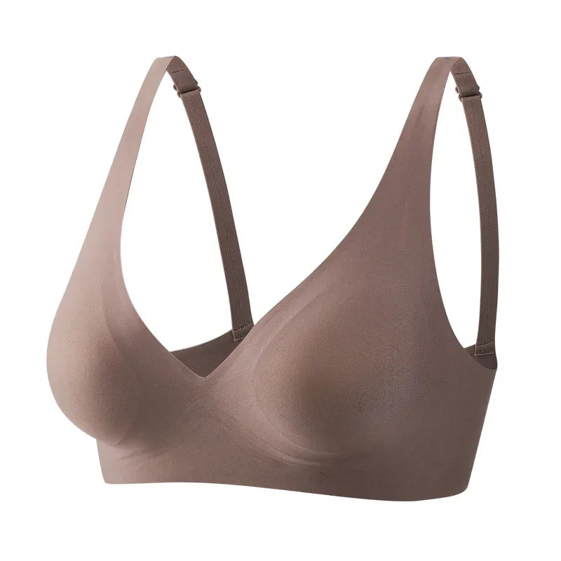 FINETOO Soft Wireless Bra Women Deep V Bras Sexy Bralette Padded Bra S-XL Female Seamless Underwear Comfortable Ladies Lingerie