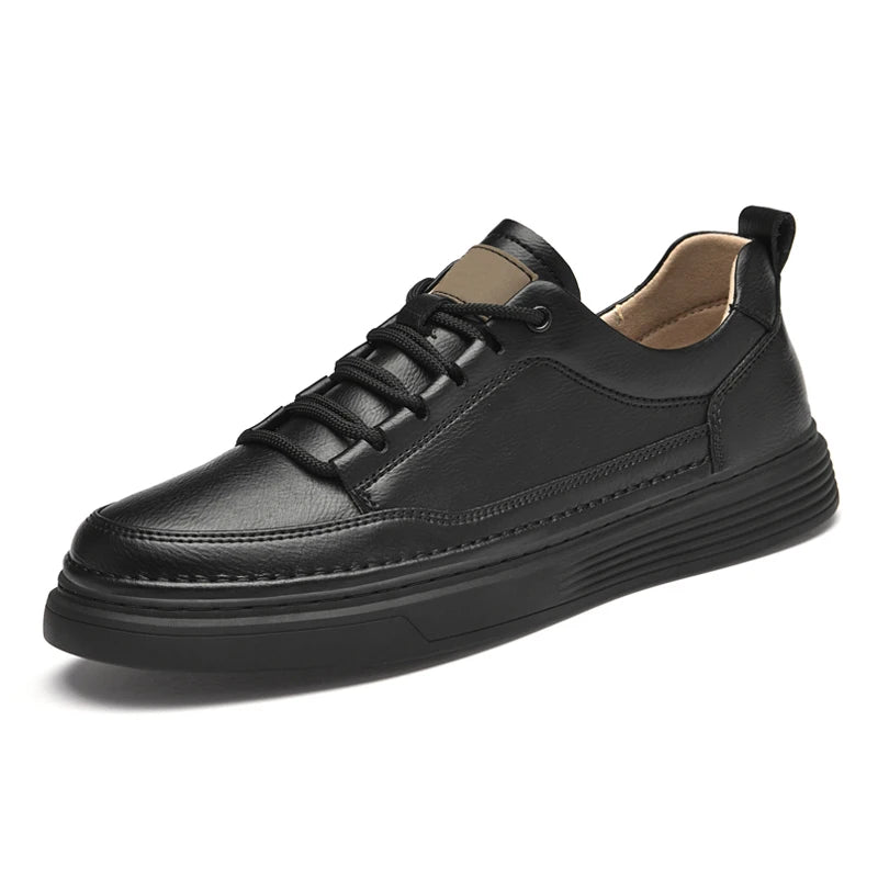 New Wholesale Classic Men Shoes Winter Real Leather Fashion Black Women's Sneaker 36-47 Top Cow Layers Make Your logo Brand Shoe