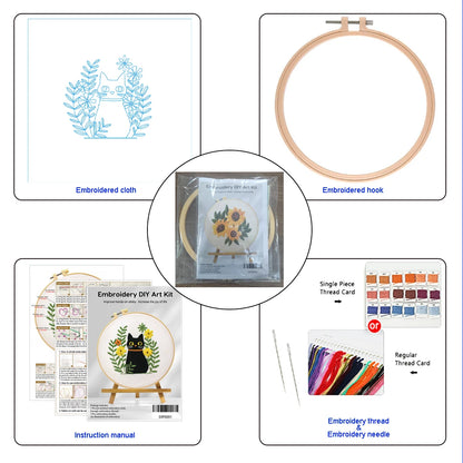 Factory DIY Flowers and Butterflies Practice Embroidery Set for Beginners Semi finished Handmade Cross stitch Decoration Crafts