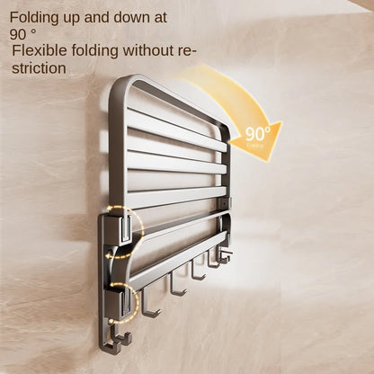 Modern Gun Grey Aluminum Bath Towel Rack Integrated Hanger Toilet Six-Piece Bathroom Accessories Set