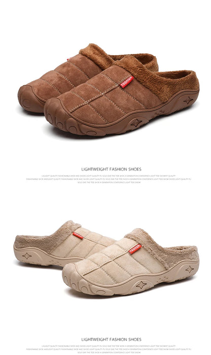New Men Slippers Winter Bottom Soft Home Shoe Cotton Thick Slippers Indoor Slip-On Slides Comfortable Shoe Slippers Plus Size