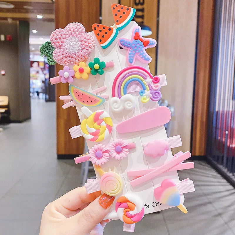 Cute Baby Cartoon Hairpin Handmade Children Hair Accessories Korean Princess Headdress Girls Side Hair Clips for Kids