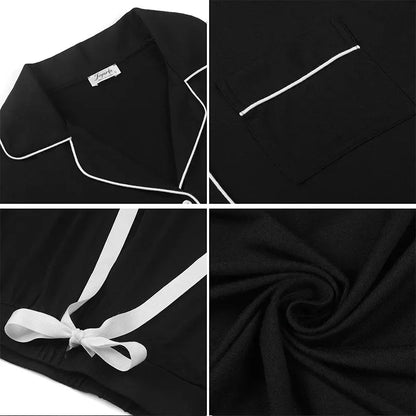 Joyaria Pajama Sets Women Long Sleeve Sleepwear Button Down Pj Pants Set Soft Bamboo Female Night Suit PJS Women Pyjamas Femmes