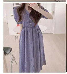 2021 Autumn Spring Basic Belt Plaid Shirt Dress Long Maxi Feminine Vestidos Chic Korea Design Clothes