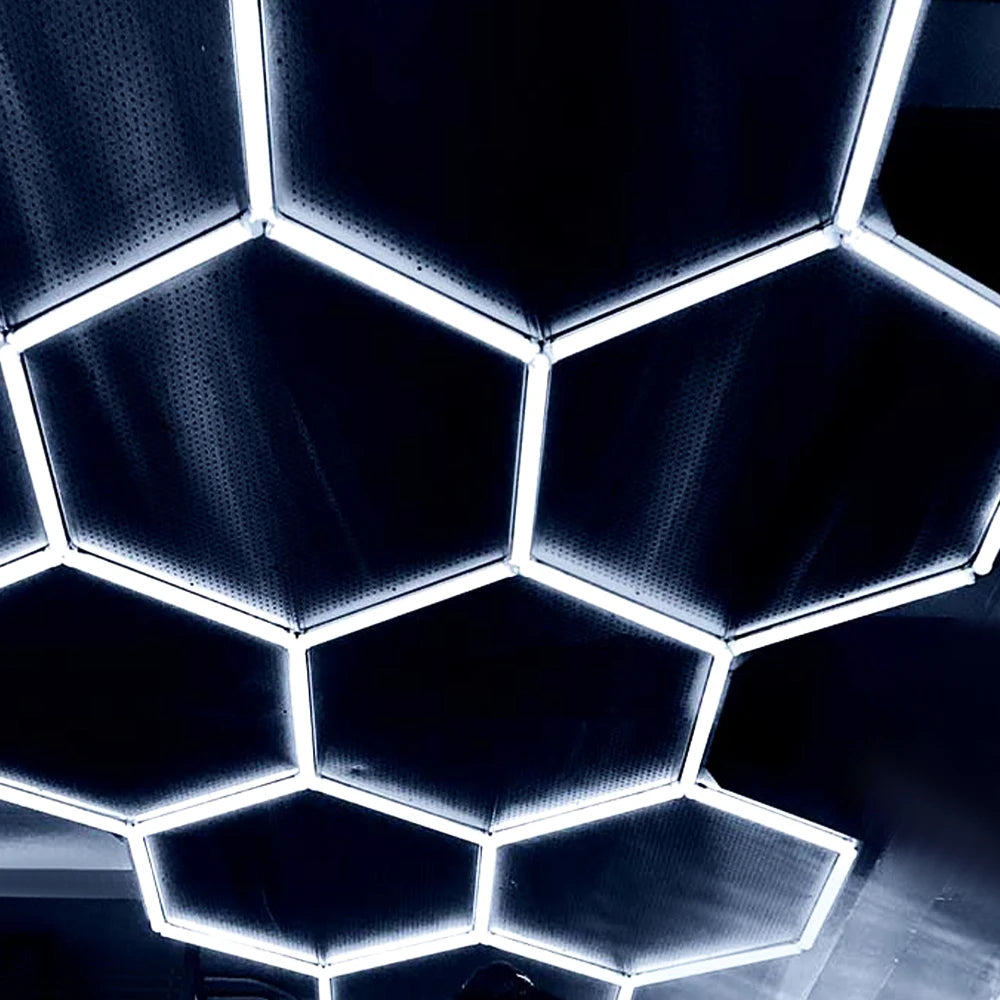 High Quality Exagonal Professional Detailing Workshop Hexagonal Garage Work Led Lights Car Wash Light Fixtures