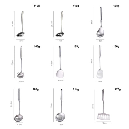 9Pcs High Quality Stainless Steel Kitchen Utensils Set Cooking Tools Restaurant Stainless Steel Kitchen Tools Cooking Equipment