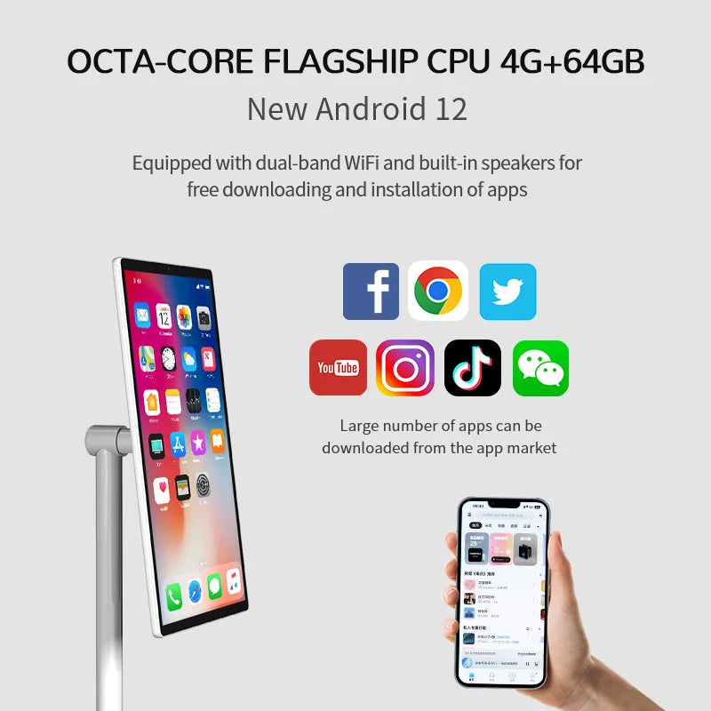 2025 New 21.5 Inch Mini Lcd Tv Portable Touch Screen Tv With Stand Rechargeable Smart Tv Display Wireless Smart Television