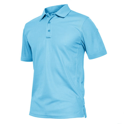 KEFITEVD Summer Golf T-shirts Men's Short Sleeve Quick Drying Polo Shirt Lightweight Outdoor Hiking Camping T-shirts Tee Tops