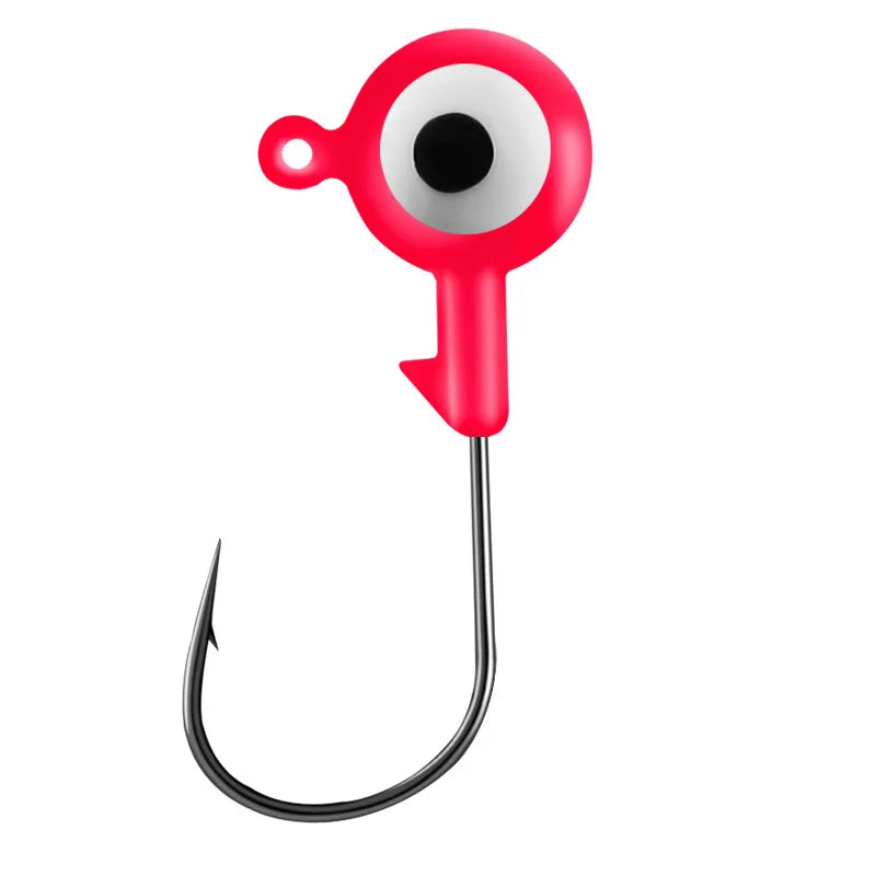 FTK Carbon Steel Fishhooks Lead Head Jig for Carp Bass Fishing with Soft Lures Worm Hook for River Target Species Saltwater Fish