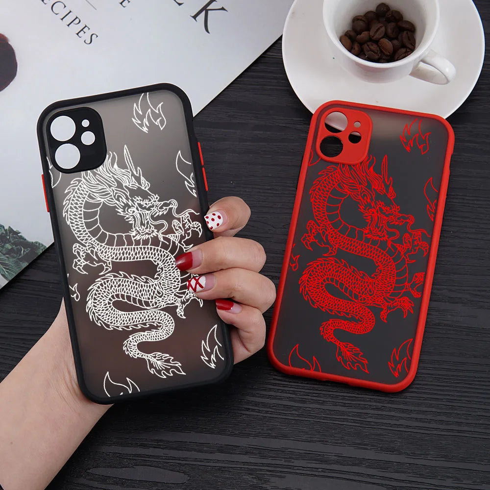 Fashion Purple Dragon Animal Pattern Phone Case For iPhone 16 15 14 13 12 11 Pro Max Mini SE 7 8 Plus Cover Glossy Hard Coque