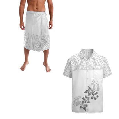 Hot Sale Hawaii Flower Print Summer Aloha Shirts Men Quick Dry Short Sleeve Custom Lavalava Ie Faitaga Men Beach Swimsuit Sarong