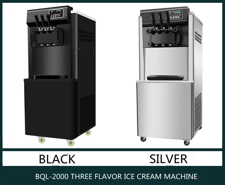 30~40L 3 Flavor Commercial Stainless Steel American Soft Serve Ice Cream Machine with Milk & Water