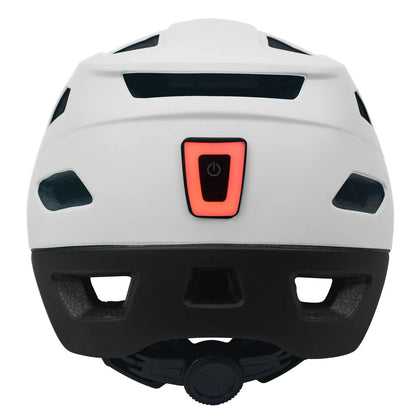 2025 NEW LA Bike Helmet with Visor Moutain Bike Helmet with Rear Light Rechargeable Intergrally-mold PC Shell Led Lights Helmet