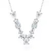 Pass Diamond Tester Letter C Multi Cut VVS Moissanite Necklace 925 Silver Platinum Plated Elegant Fine Jewelry Necklace