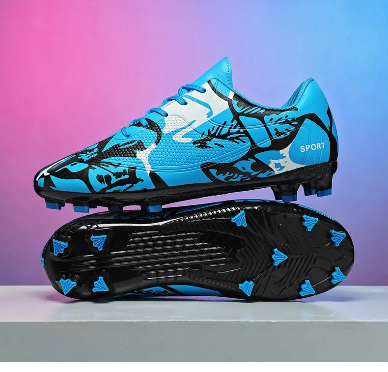 Men Anti Slip Soccer Spikes Shoes Wholesale High Top Youth Football CLeats Boots Artificial Turf Soccer Shoe