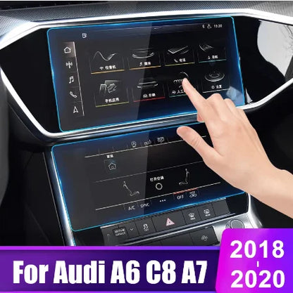 For Audi A6 C8 A7 2018-2020 9H Tempered Glass Ultra-Thin Car GPS Navigation Screen Protector Dashboard Monitor Sticker