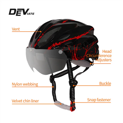DEVIATE OEM ODM Custom Adjustable Dirt Bike Helmet with 11-15 Air Vents EPS+PC Material for E-Bike & Biking