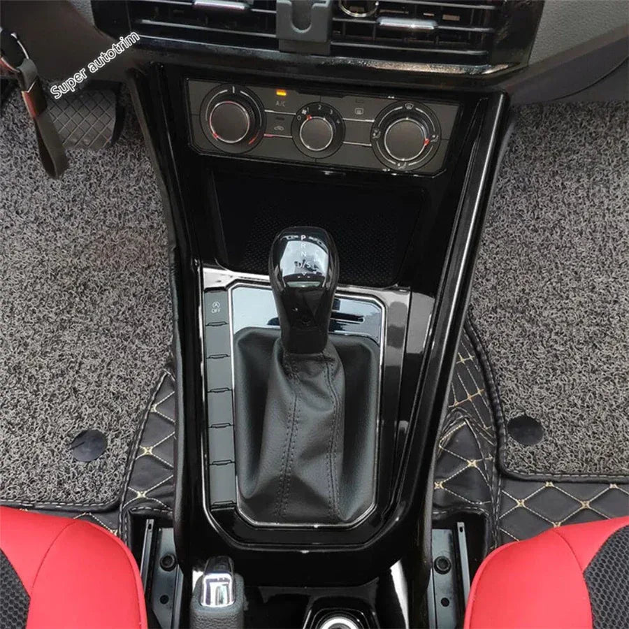 Center Control Gear Shift Panel Inner Door Armrest Handle Cover Trim Black Fit For VW Volkswagen Polo 2019 - 2023 Accessories