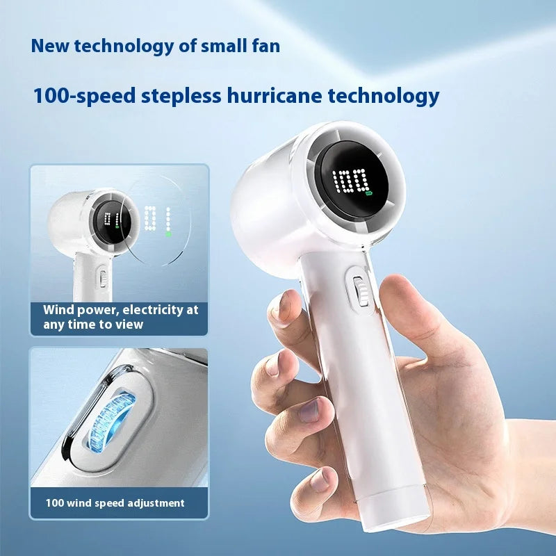 RYW Fan Factory FS2553 Portable 3000mAh USB Rechargeable Foldable Touch Control Handheld Fan Flashlight for Students Car Outdoor