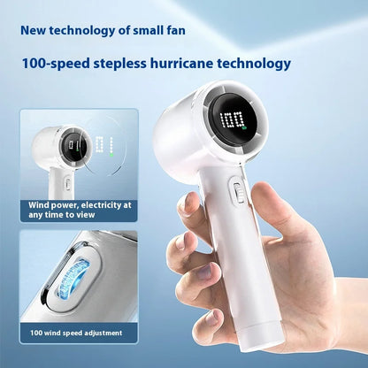 RYW Fan Factory FS2553 Portable 3000mAh USB Rechargeable Foldable Touch Control Handheld Fan Flashlight for Students Car Outdoor
