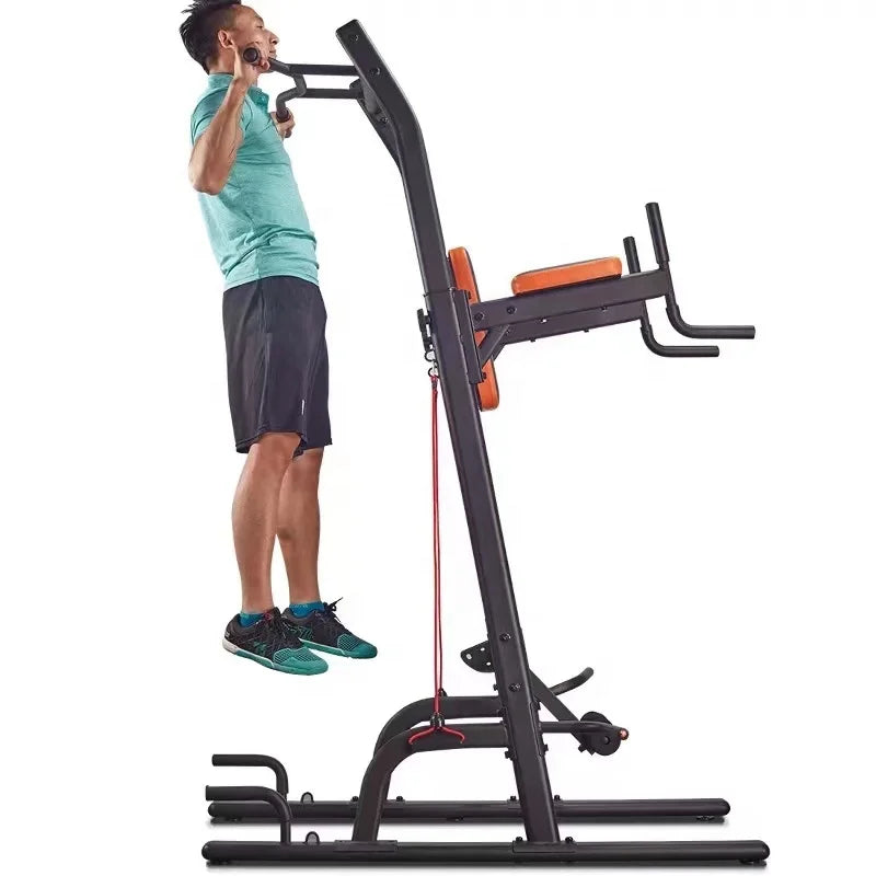 Multifunction Home Gym Exercise Fitness Equipment Pull-Up Bar Dip Station Power Tower With Bench