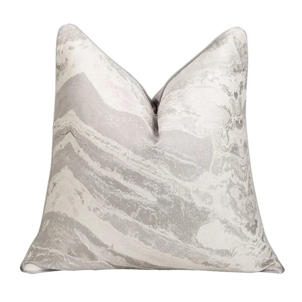 24" 22" 20" 18" Throw Pillow Covers Luxury Jacquard Marble Cushion Cover Brown Sliver Modern Decorative Pillow Cover