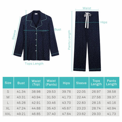 Joyaria Pajama Sets Women Long Sleeve Sleepwear Button Down Pj Pants Set Soft Bamboo Female Night Suit PJS Women Pyjamas Femmes