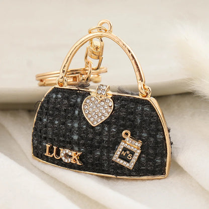 Fashion Luxury Bag Accessory Purse Bag Charm Bling Rhinestone  Car Key Chain Handbag Crystal Keyring Designer Keychains