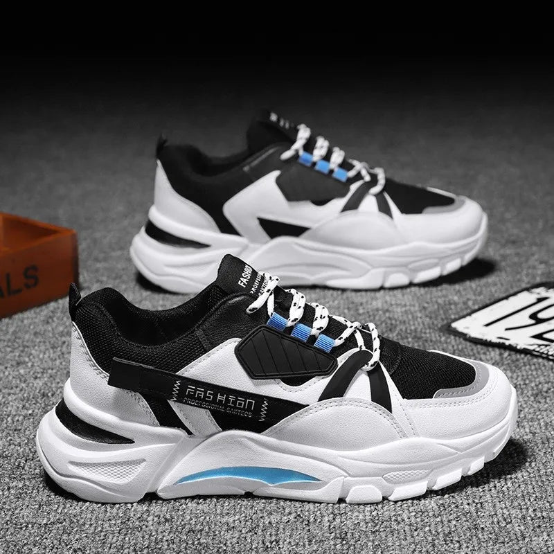 Hot Selling Spring New Versatile Thick Soled Men's Shoes with Breathable Leather Surface for Men's Sports Shoes