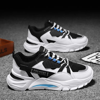 Hot Selling Spring New Versatile Thick Soled Men's Shoes with Breathable Leather Surface for Men's Sports Shoes