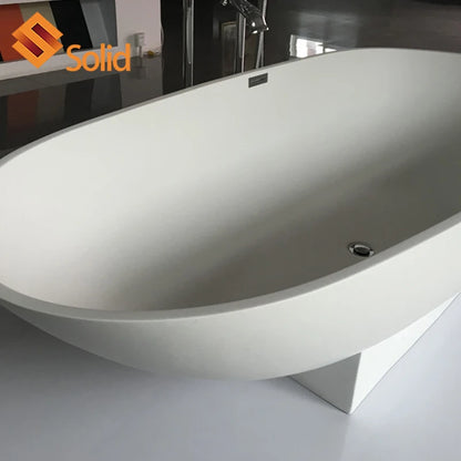 Hot Design White Tub  Artificial Stone Solid Surface Bath Tub Freestanding Soaking Bathroom Bathtub
