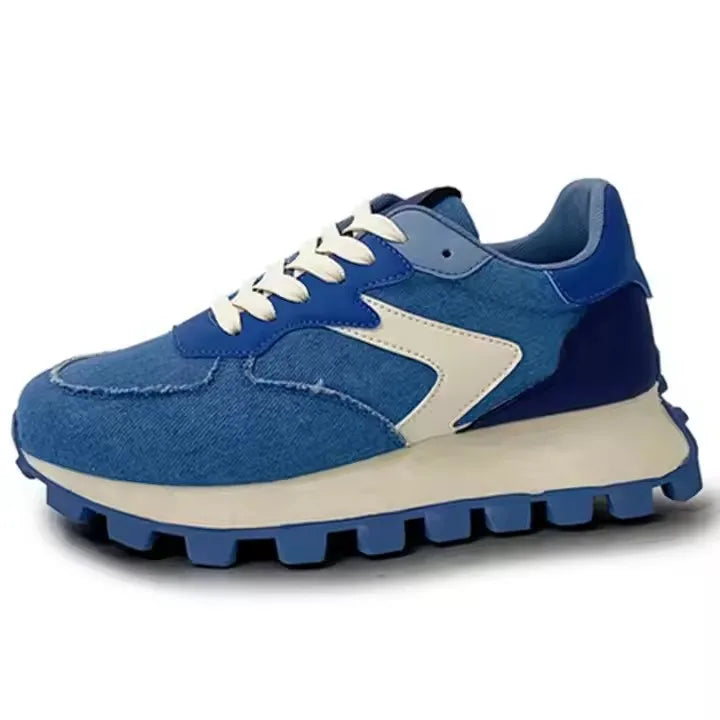 Breathable Lace-up Height Increasing Breathable PU Running Shoes Casual Sneaker for Women Wholesales 327