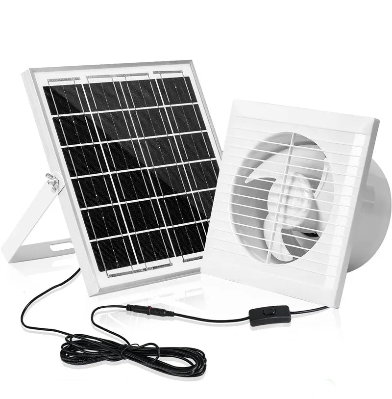 Outdoor Solar Panel Fan Kit Exhaust Fan DC 12V 8 Inch for Chicken Coop Dog House