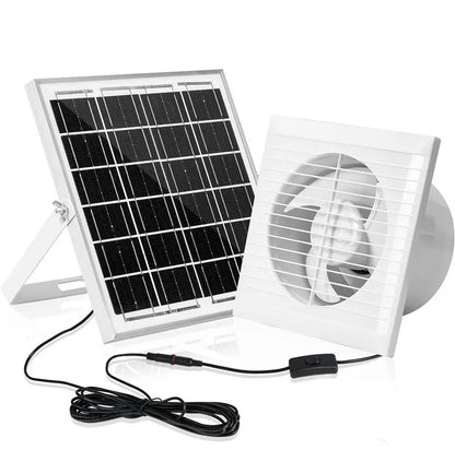 Outdoor Solar Panel Fan Kit Exhaust Fan DC 12V 8 Inch for Chicken Coop Dog House