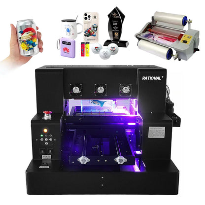 3050 UV DTF Printer Multi Color Inkjet Printers Cup Wrap Irregularly Shaped Bottle Sticker A3 UV Flatbed Printer